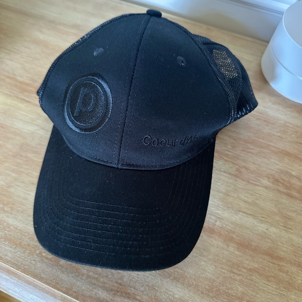 Black Pure Barre Trucker Hat w/ CdA stitching  O/S